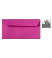Envelop Striplock 11 x 22 cm - knalroze  - 120 GM - Rechte klep - Striplock