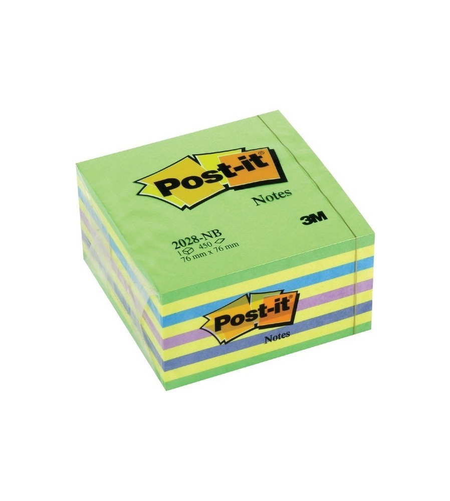 MEMOBLOK 3M POST-IT 2028 76X76MM KUBUS NEON GROEN